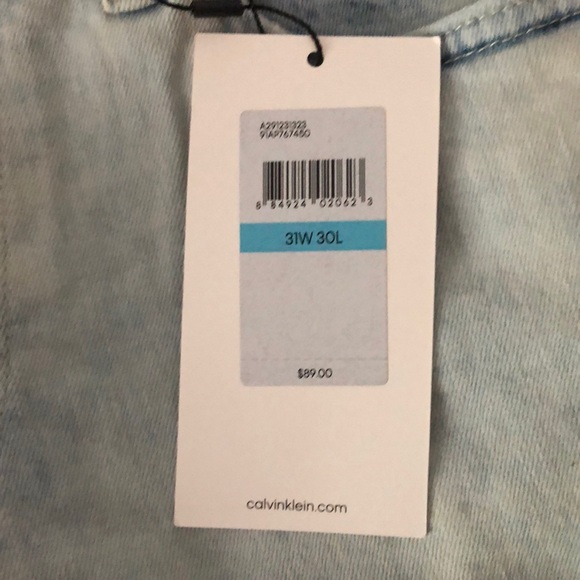 NWT CALVIN KLEIN Straight Jeans ( men) size 31x30 - Picture 2 of 10